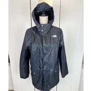 The North Face Black Full Zip Hooded Windbreaker Rain Jacket Youth Boys Size XL